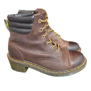 Dr. Martens Alexandra Brown Heeled Ankle Boots Women’s Size 10 US / 8 UK